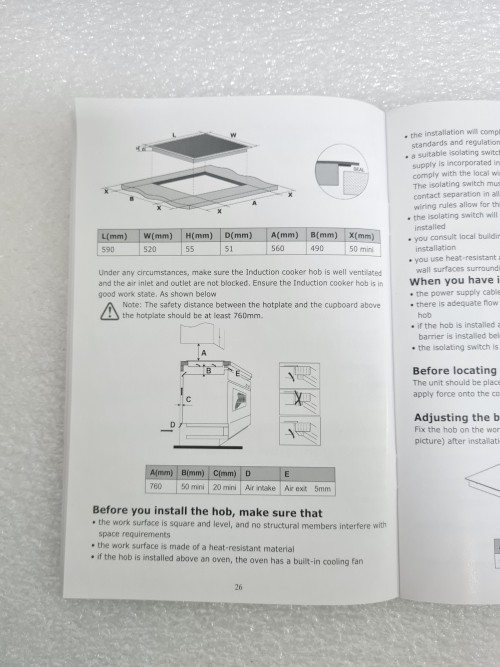 Plita cu inductie cu 4 ventilatoare VOV