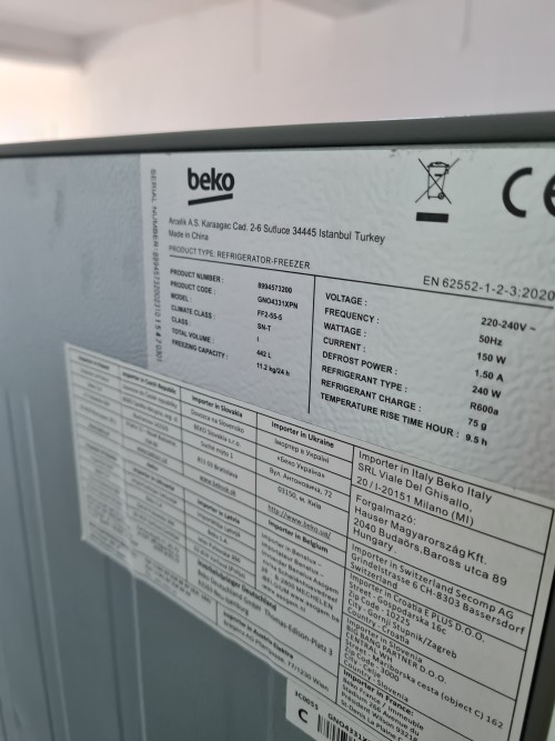 Combina frigorifica slim Beko GNO4331XPN