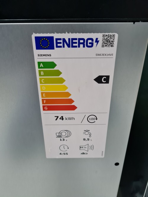 Siemens 13 seturi, SN63EX14VE masina de spalat vase total incorporabila import Germania