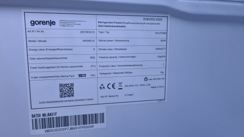 Combină frigorifică Side-by-Side Gorenje NRS9EVX nou resigilat import Germania