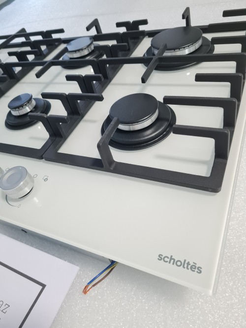 Scholtès 75cm - plită încorporabilă pe gaz CU 5 arzătoare, sticlă albă model SOTG1730W