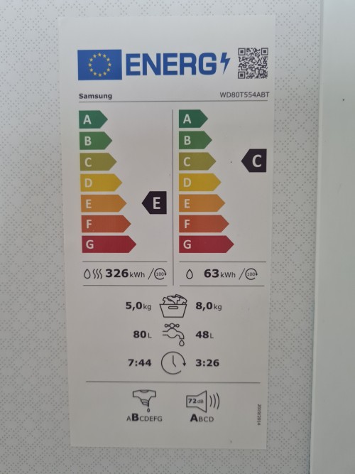 Samsung 8+5 kg WD80T554ABT masina de spalat cu uscator import Germania