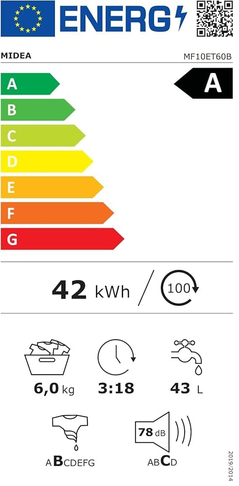 Midea 6 kg MF10ET60B masina de spalat rufe import Germania