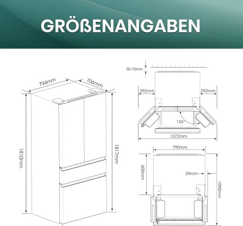 Hisensew RF540N4SBI2 – Combine frigorifică French Door, No Frost, Dual-Tech Cooling, My Fresh Choice Import Germania 🇩🇪
