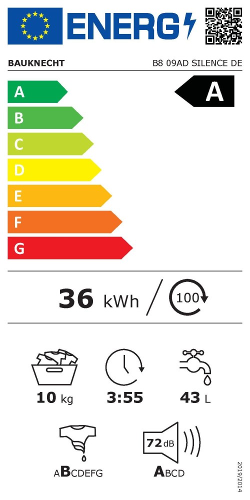 Mașină de spălat Bauknecht B8 09AD SILENCE DE – 10 kg, AutoDose, Steam 3.0, clasa A Import Germania 🇩🇪