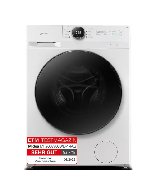 🧺 Midea 8 kg, MF200W80WB-14AS – Mașină de spălat rufe, Clasa A import Germania 🇩🇪