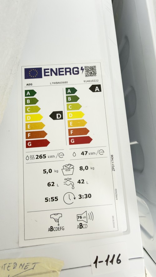 AEG 8 kg/5 kg L7WBA60680 mașină de spălat rufe cu uscător import Germania 🇩🇪