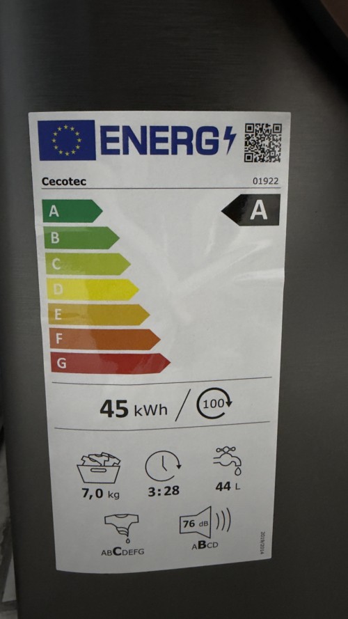 Cecotec 7kg 01922 – mașină de spălat rufe clasa A import Germania 🇩🇪
