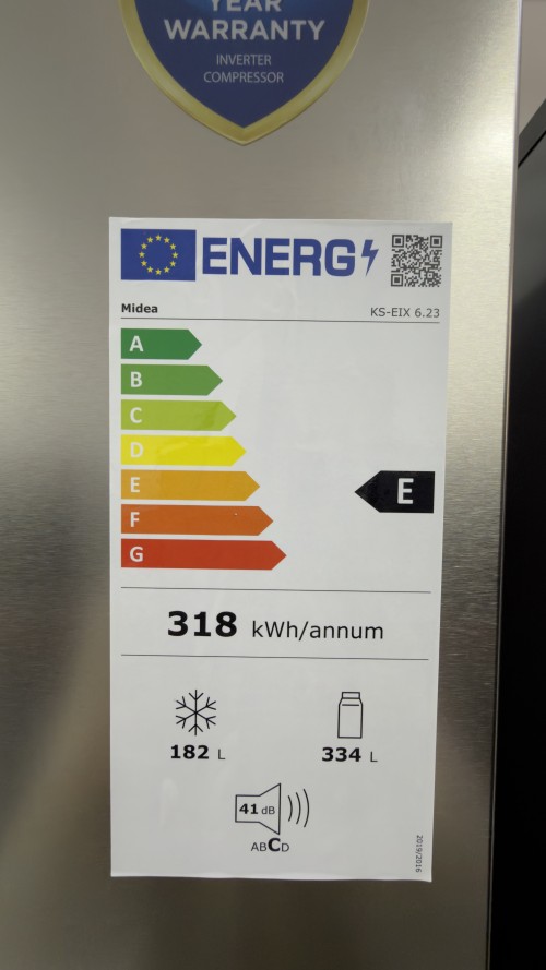 Midea 516 L, KS-EIX 6.23 –  Combină frigorifică Side by Side, Dispenser apă & gheață, Clasa E, Inox, import Germania 🇩🇪