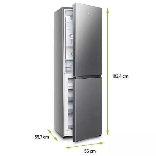 Hisense 256 L, RB327N4AD2 – combină frigorifică No Frost, Clasa E, inox gri – import Germania 🇩🇪