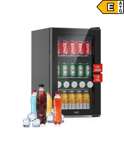 WIE 63 L, WW63EUB-HW2C001 – Frigider/Racitor vitrină băuturi, Clasa E, 39 dB, ușă sticlă – import Germania 🇩🇪