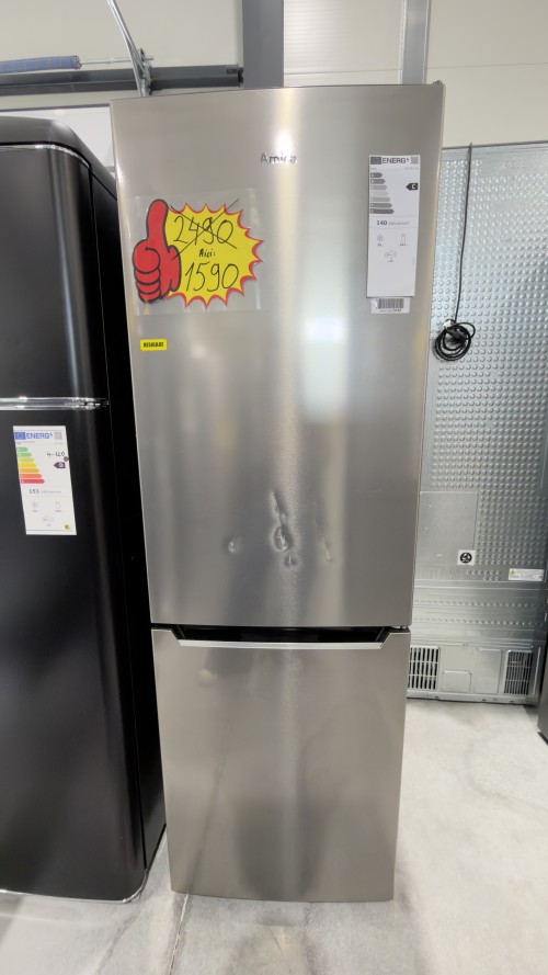 Amica 231 L KGCN 387 145 E – combină frigorifică inox, clasa C, No Frost, import Germania 🇩🇪
