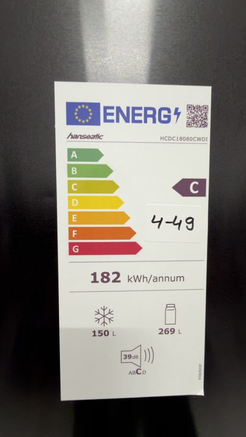 Hanseatic 419 L HCDC18080CWDI – Combină frigorifică Side by Side, No Frost, Clasa C, Water Dispenser, import Germania 🇩🇪