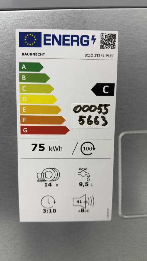 Bauknecht 14 seturi, BCIO 3T341 PLET – Mașină de spălat vase, Clasa C, PowerClean Plus, import Germania 🇩🇪