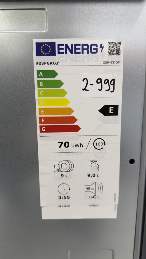 Respekta 9 seturi GSP45TIDM –Mașină de spălat vase, Clasa E, inox – import Germania 🇩🇪