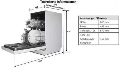 Respekta 9 seturi GSP45TIDM –Mașină de spălat vase, Clasa E, inox – import Germania 🇩🇪