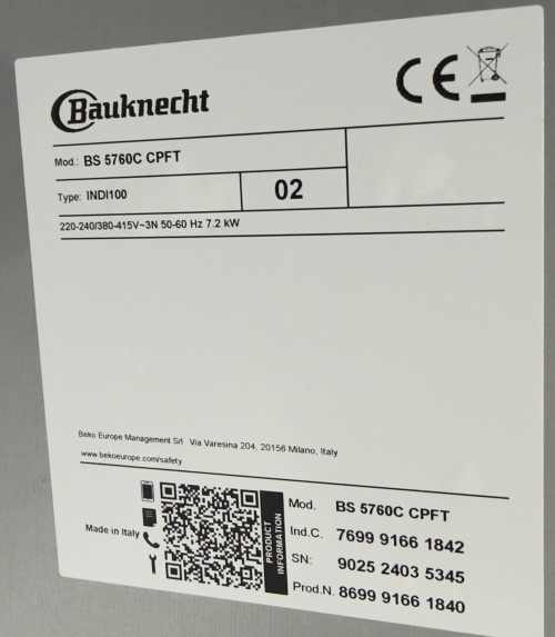 Bauknecht BS 5760C CPFT – Plită cu inducție import Germania 🇩🇪