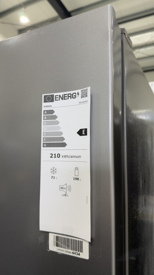 Gorenje 269 L, RK4182PS4 – combină frigorifică cu congelator jos, Clasa E