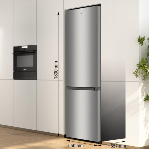 Gorenje 269 L, RK4182PS4 – combină frigorifică cu congelator jos, Clasa E