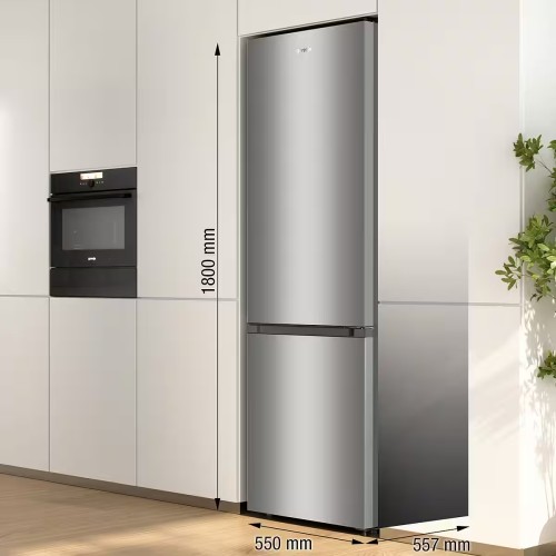 Gorenje 269 L, RK4182PS4 – combină frigorifică cu congelator jos, Clasa E, No Frost