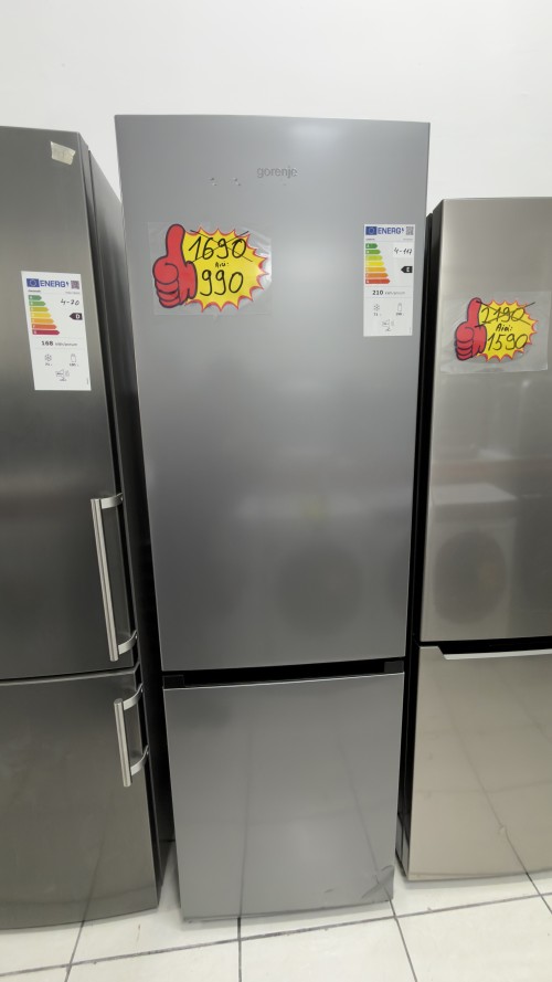 Gorenje 269 L, RK4182PS4 – combină frigorifică cu congelator jos, Clasa E, No Frost