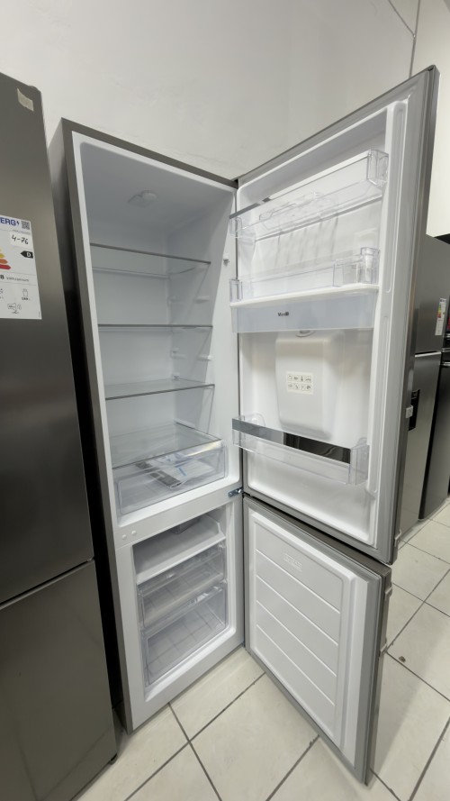 Hanseatic 260 L, HKGK17954DWDI – combină frigorifică inox cu dispenser, Clasa D, import Germania 🇩🇪