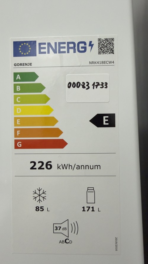 Gorenje 256 L, NRK418ECW4 – Combină frigorifică NoFrost, Multiflow 360°, Clasa E, import Germania 🇩🇪