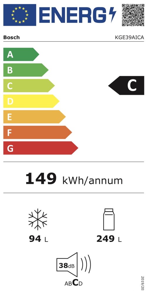 Bosch 343 L, KGE39AICA – Combină frigorifică import Germania 🇩🇪