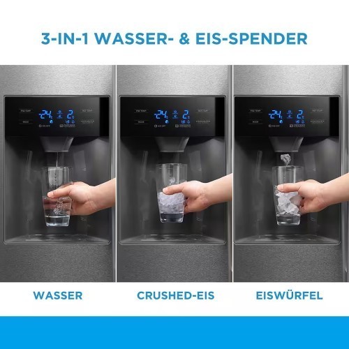 Midea 516 L , KS-EIX 6.23 – Combină Frigorifică  Side by Side cu Home Bar, Dozator apă & gheață, Inox, import Germania 🇩🇪