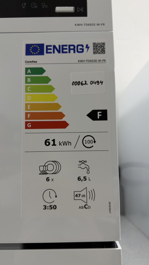 Comfee 6 seturi, KWH-TD602E-W-FR – Mașină de spălat vase compactă import Germania 🇩🇪