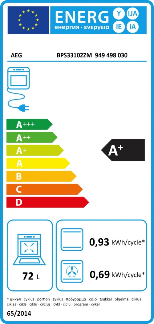 AEG 72 L, BPS33102ZM 949 498 030 – Cuptor electric încorporabil inox, import Germania 🇩🇪