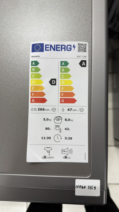 Bomann 8/5 kg, WAT 7186 – Mașină de spălat cu uscător import Germania 🇩🇪