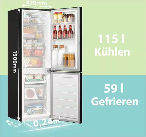 Comfee 174 L, RCB169DK3 – Combină frigorifică congelator jos, import Germania 🇩🇪