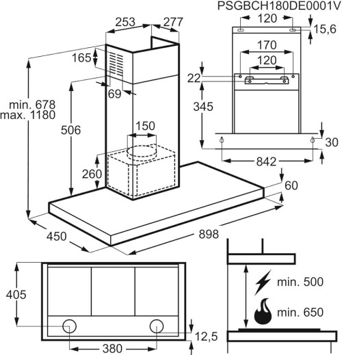 Zanussi 90 cm, ZHB92670XA – Hotă decorativă tip insulă inox, import Germania 🇩🇪