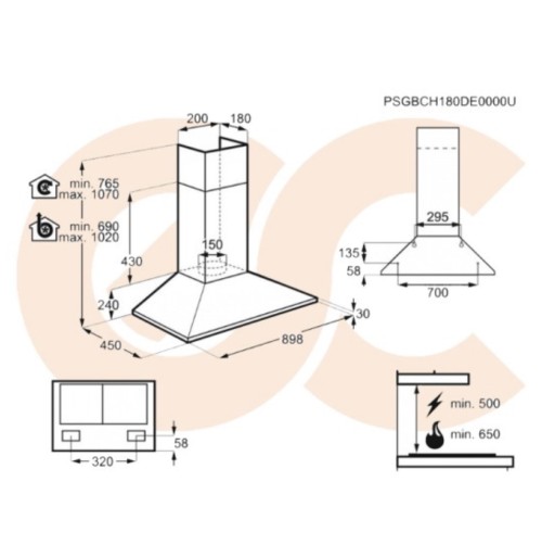 Zanussi 90 cm, ZHC92462XA – Hotă decorativă tip coș, inox import Germania 🇩🇪