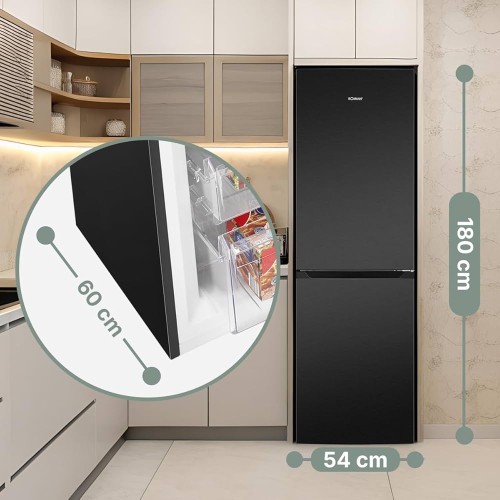 BOMANN 247L, KG 7360 – combină frigorifică, clasa D, negru, import Germania 🇩🇪