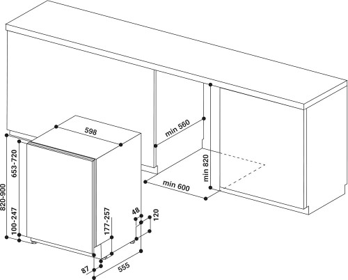 Bauknecht 14 seturi, Mașină de spălat vase încorporabilă BCIC 3T333 PFE – Clasa D, PowerClean Plus – import Germania 🇩🇪