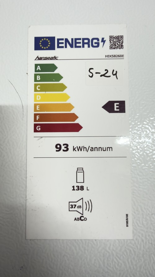 Hanseatic 138 L HEKS8260E – răcitor incorporabil Clasa E, silențios – import Germania 🇩🇪