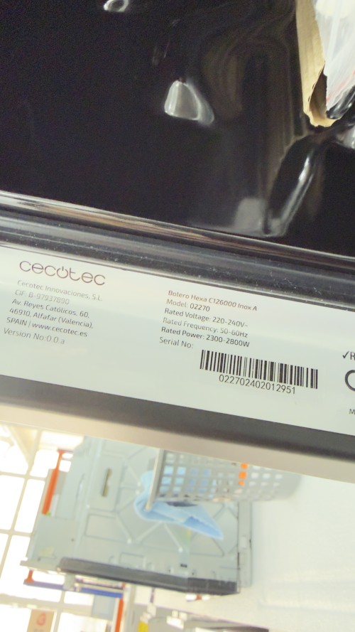 Cecotec 02270 – Cuptor electric încorporabil, inox & sticlă neagră, Clasa E, 60 cm, import Germania