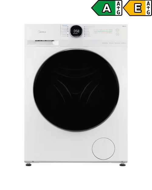 Midea 8/6 kg, MF200D86WB-14EAS – Mașină de spălat cu uscător, SteamCare, Inverter, Clasa E/A, import Germania 🇩🇪