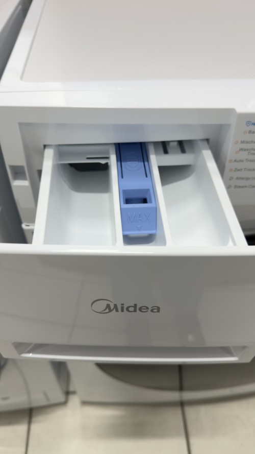Midea 8/6 kg, MF200D86WB-14EAS – Mașină de spălat cu uscător, SteamCare, Inverter, Clasa E/A, import Germania 🇩🇪