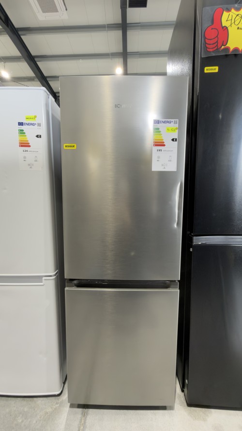 Bomann 175L, KG 320.2 IX – Combină frigorifică inox, Clasa E, 143 cm, import Germania 🇩🇪