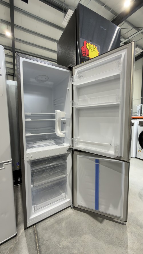 Bomann 175L, KG 320.2 IX – Combină frigorifică inox, Clasa E, 143 cm, import Germania 🇩🇪