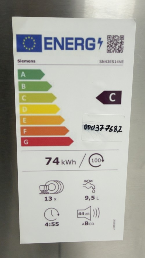 Siemens 13 seturi, SN43ES14VE – Mașină de spălat vase inox, Clasa C, import Germania 🇩🇪