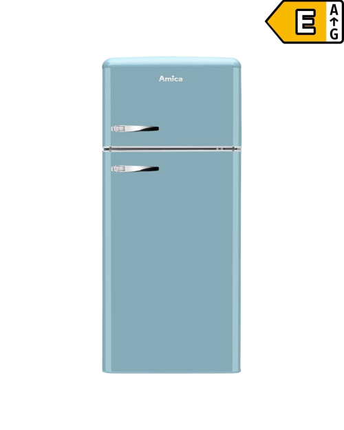 Amica 206 L, KGC15632T – Combină frigorifică retro, culoare turcoaz, Clasa E, import Germania 🇩🇪