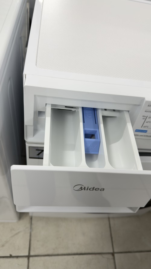 Midea 7 kg, MF10EW70B – Mașină de spălat rufe slim, Clasa A, Inverter Quattro, Steam Care, import Germania 🇩🇪