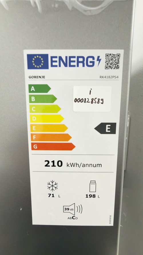 Gorenje 269 L, RK4182PS4 –Combină frigorifică inox, clasa E, import Germania 🇩🇪