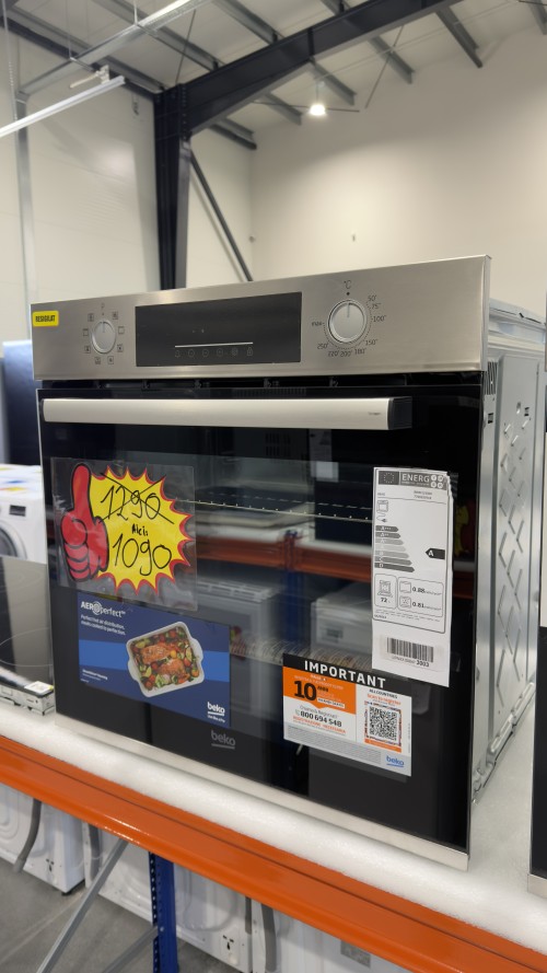 Beko 72L, BBIM12300X –Cuptor electric încorporabil inox, Clasa A, ventilator