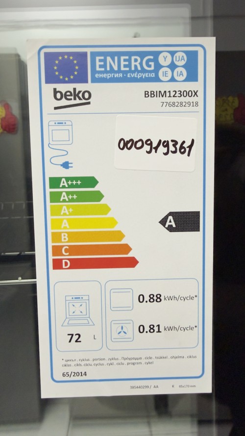 Beko 72L, BBIM12300X –Cuptor electric încorporabil inox, Clasa A, ventilator