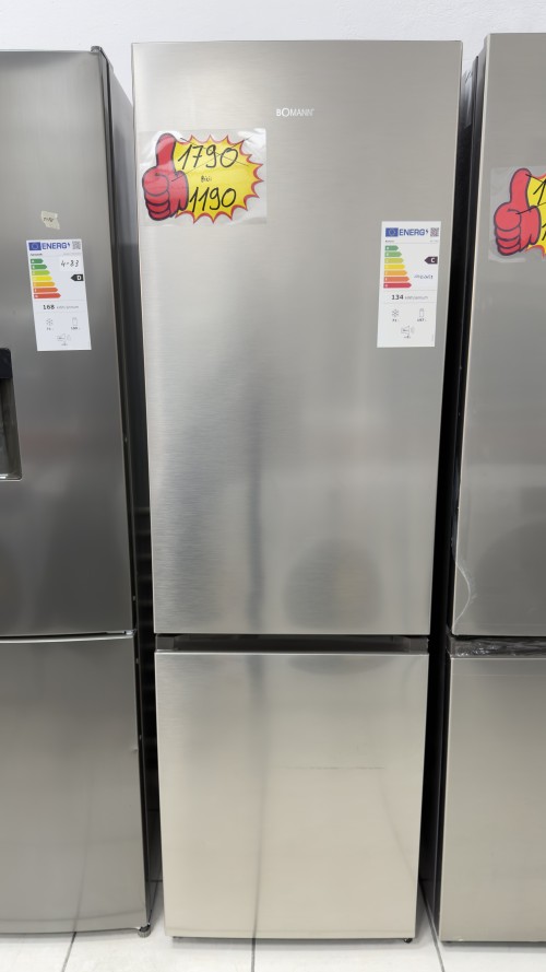 Bomann 268 L, KG 7353 – combină frigorifică inox, No Frost, Clasa C, import Germania 🇩🇪